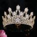 Jorsnovs Luxury Cubic Zirconia Wedding Bridal Tall Tiara and Crown Zircon Hair Jewelry CZ Party Headpieces for Women Gold