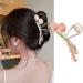 Flower Hair Clips Summer Metal Pink Tulip Bouquet Designs Strong Hold Non Slip for Women Hair Accessories for Thick Thin Hair Large Claw Clips 1 Pcs (Pink)