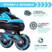 Full Light Up Wheels Inline Skates for Kids - Adjustable Roller Blades for Girls Boys, Toddler to Adult Sizes - Indoor Outdoor Skating in Blue - Medium Size (2Y-5Y US) - Buy Online on GoSupps.com