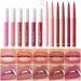 G n rique Lip Liner Set Non-Stick Lipstick Long-Lasting Lip Liner Matte Lip Liner Long-Lasting Lipstick Ideal For Achieving Stunning Lip Beauty For Daily Wear With 0.5gx6 Pieces+2.8mlx6 Pieces