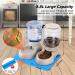 2 Pack Automatic Cat Feeder & Water Dispenser Set with Food Mat - 1 Gallon x 2 - for Small to Medium Pets - Cream - Buy Online on GoSupps.com