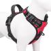 PHOEPET Reflective Dog Harness Large Breed Adjustable No Pull Vest with with Handle 2 Metal Rings 3 Buckles Easy to Put on & Take Off (M Red) Medium Red