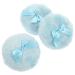 Beavorty Items Items Items Large Fluffy Powder Puff 3 Pieces Round Powder Loose Puff with Ribbon Bow Handle for Body Face Face Powder Face Powder Face Powder Sky-blue