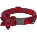 Aring Pet Christmas Dog Color Soft Dog Halison With Flower Adjustable Cotton Red Plaid Blum Hunde Hell band with metal buckle for small medium -sized boys and girls Dogs XL C: red / black checkered