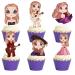 18pcs Glitter Cartoon Girls Dessert Cupcake Topper Cheer to Worldwide Popular Female Singer Concert Theme Decor Pick for Fan Men Women Happy Birthday Music Party Decorations Supplies