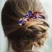 Chinese Wedding Crystal Hair Comb - Rhinestone Bridal Hair Accessories for Women - Colorful Bride Hair Clip - Buy Online on GoSupps.com