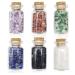 Healing Crystals Gemstone Bottles Tumbled Witchcraft Supplies Spell Jar Crystal Set Wishing Bottle with Wooden Box for Reiki Healing Meditation Pray Chakra Balancing Decoration Gift (6pcs) Multicolor