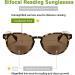 Madison Avenue Round Bifocal Reading Sunglasses - Demi 2.5x Magnification - UV Protection Sun Reader Glasses for Women and Men - Buy Online on GoSupps.com