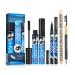 3-part eye make-up set-black liquid eyeliner and 4D fiber muckling with leopard eye brow pencil create a perfect cat eye make-up 3 PCs Blue