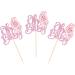 Gyufise 36Pcs Pink Glitter Butterfly Oh Baby Cupcake Toppers 3D Butterfly Baby Shower Cake Pick Decorations for Butterfly Theme Baby Shower Kids Boys Girls Birthday Party Supplies - Buy Online on GoSupps.com