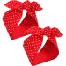 Sea Team 2-Pack Cotton Headband Bows Red with White Polka Dots Double Wide Headwrap Cotton Head Band 36.6/2-Pack Wine