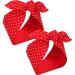 Sea Team 2-Pack Cotton Headband Bows Red with White Polka Dots Double Wide Headwrap Cotton Head Band 36.6/2-Pack Wine