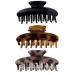 3 PCS Big Hair Claw Clips 3.8 Inch Nonslip Durable Large Hair Claw Clips for Women/Girls/Ladies  Fashionable Hair Accessories Strong Hold Hair Clips  Barrettes for Long Hair  Thick and Thin Hair Black/Brown Leopard/Light...