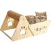Yiotl Cat Hammock with Scratching Post - Elevated Sleeping Bed and Sisal Scratching Toy for Indoor Cats - Buy Online on GoSupps.com
