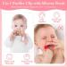 Soft Fexible Pacifier Clip Set - 4 Pack for Newborn Boy and Girl | Binky Holder Clips | Neutral Baby Shower & Christmas Gift - Buy Online on GoSupps.com