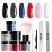 Drizzle Beauty Dipping Powder Nail Set of 6 Colors White Black Red Dip Powder with Manicure Tools Best Gift for Women Gallery