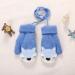 iEasey Cute Baby Winter Knitted Mittens On String | 0-3 Years | Fox Design | Insulated Fleece Gloves for Boys & Girls | Blue - Buy Online on GoSupps.com