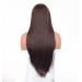 Vebonny 22-Inch Chocolate Brown Lace Front Wig for Women - Glue-Free Straight Hair with Middle Parting #028NEW | International Shipping - Buy Online on GoSupps.com