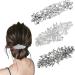 JYTDBCS 3 Pieces Large Diamante Flower Silver Leafy Barrette Vintage Antique Style Hair Clip Crystal Pearl Flower Design Hair Barrette Hair Slide diamante hair clip