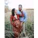 Burgundy Red Lace Maternity Dress for Elegant Photography Props - XL Maxi Dress - Buy Online on GoSupps.com