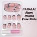 Shop BABALAL Round Press on Nails - Cow Print French Tip 24 Pcs Oval Acrylic Nails for Women & Girls - Buy Online on GoSupps.com