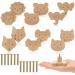 Wood-animal cabinet buttons decorative wood-grip buttons with screws chest of drawers pulling handles wood navy forest animals buttons furniture buttons drawer handles for decoration (cute 12 set) 12
