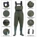 FISHINGSIR HISEA Waterproof Fishing Waders with Boots for Men and Women - Green Chest Waders for Hunting with Boot Hanger - Size M8/W10 - Buy Online on GoSupps.com