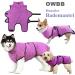 OWBB Extra Absorbent Dog Bath Towel & Cat Fast Drying Bathrobe - XL Purple Pet Coat with Adjustable Carriers for Dogs and Cats - Buy Online on GoSupps.com