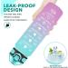 Enerbone 32 oz Motivational Water Bottle with Times & Straw - Leakproof, BPA-Free - Green-Purple - Buy Online on GoSupps.com