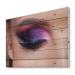 DesignQ Bright Eye Makeup In Luxurious Blue Shades Modern & Contemporary Wood Wall Decor Purple Wood Wall Art Large People Wood Wall Panels Printed On Natural Pine Wood Art