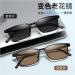 Buy Retro Photochrome Reading Glasses for Men - Anti-Blue Light Square Frame Color Changing Gray +2.00 - Sand Black | Stylish Indoor & Outdoor Eyewear - Buy Online on GoSupps.com