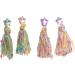 Feyley Star Shape Earrings | Pink Green Wool Thread Quasten Ohrrings | Colorful Ear Drops for Women - Buy Online on GoSupps.com