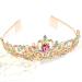 Araluky Gold Tiara & Crown for Women | Elegant Birthday & Wedding Decorations with Multicolor Crystals - Buy Online on GoSupps.com