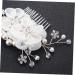 Ipetboom Tiara Decor Combs Flower Hair Comb Rhinestone Comb Bride Headpieces for Wedding Rhinestone Hair Comb Crystal Hair Comb Bride Comb Headgear White Rhinestones Silk Flower Miss - Buy Online on GoSupps.com