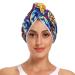 Animal Pop Art Design Hair Towel 2 Pack Super Absorbent Hair Drying Towel Quick Dry Hair Turbans Head Towel with Button Twisty Wrap for Women Girls