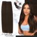 Moresoo Dark Brown Double Weft Human Hair Extensions - 16 Inch, 100g/Pack - Buy Online on GoSupps.com
