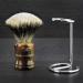 Luxury Silberspitze Badger Shaving Brush & Stainless Steel Rack | Premium Horn Handle | High-Quality Bristles for Ultimate Shaving Experience - Buy Online on GoSupps.com