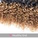 Kinky Curly Brazilian Virgin Human Hair Bundles - Ombre Short Curly Hair Extensions - 8 Inch (Pack of 4) 1B/30 - Buy Online on GoSupps.com