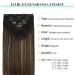 Doores Clip-In Hair Extensions 40cm | Balayage Natural Black to Chestnut Brown | 120g Remy Real Hair | 7-Piece Set - Buy Online on GoSupps.com