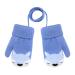 JIAHG Children's Winter Knit Gloves with String Baby Toddlers Hand-Warming Mittens Cute Cartoon Fox kids Gloves Outdoor Warm Mitts Insulated Cold Weather Gloves for 1-3 Years Boys and Girls Fox-blue