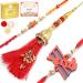 Ghasitaram Gifts Rakhi for Brother Rakhis Online - Set of 3 Ibiza Bhaiya Bhabhi Rakhi and Cricketer Kids Rakhi with 200 GMS of Kaju katli and 200 GMS of Soan Papdi