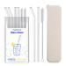 HeykirHome 4-Pack Reusable Glass Straw with Travel Case,Size 8.5''x10 MM,Including 2 Straight and 2 Bent with 2 Cleaning Brush- Perfect For Smoothies, Tea, Juice 4Pack+2Brushes