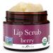 Beauty by Earth Lip Scrub Berry Flavor - Bio Peeling Sugar Scrubs exfoliator for chaapped dry lips moistened with fresh natural ingredients for men and women (1 container)
