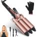 Jaeton curling iron 3 barrels waves for hair 25mm curlers with ceramic coating curly rods quick heating Large shaft for long/short hair uk plug