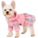 Winter Dog Dress, Fleece Dog Sweater for Small Dogs, Cute Warm Pink Plaid Puppy Dresses Clothes for Chihuahua Yorkie, Soft Pet Doggie Clothing Flanne Lining Cat Apparel (Pink, Small) Small Pink