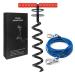 Sliridog cable and stake for dogs robust for large dogs robust holds 2 large dogs up to 90 kg securely on courtyard beach camping outdoor black 6 m 20ft cable and stake black