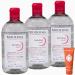 Bioderma sensibio H2O micellar solution for sensitive skin 3x 500 ml i cleaning water and make-up remover i strengthening the skin barrier I skin moisture I with pharmaceous giveaway