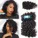 Malaysian Water Wave Bundles with Closure 12A Ocean Wave Wet & Wavy Human Hair Bundles with T Part Lace Closure 100% Human Hair Weave Extensions Remy Hair Bundles Water Curly Hair (8 8 8+8inch) 8 8 8+8 Inch Black-50g