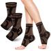 Copper Ankle Brace Copper Infused Ankle Support Compression Sleeve for Foot Pain Relief Plantar Fasciitis Sprained Ankle Achilles Tendonitis Open Toe Compression Socks for Men Women(M)