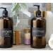 2-Pack 32oz Amber Glass Lotion Pump Bottles with Locking Pump Dispensers - Quart Size Brown Bottles, Chalk Labels Included - Buy Online on GoSupps.com